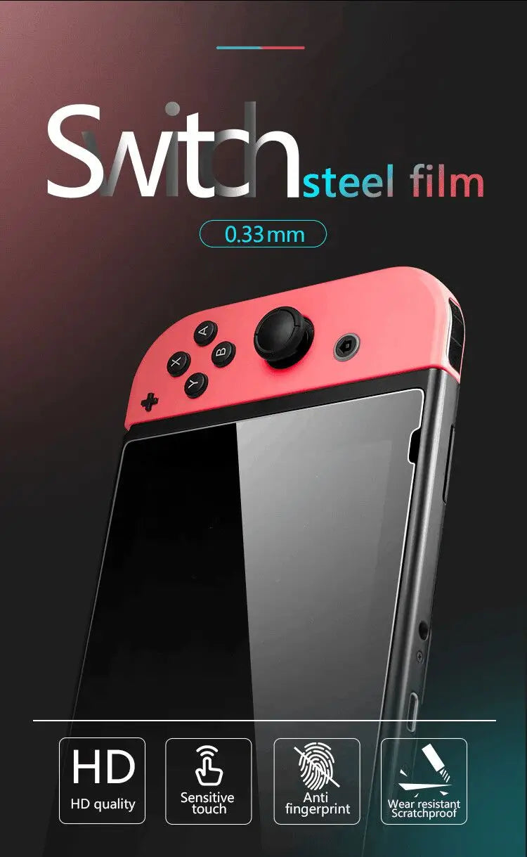 HD Tempered Glass for Nintendo Switch Screen Protector Compatible Nintendo Switch Clear Transparent 9H Protective Film