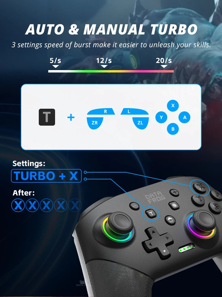 DATA FROG Switch Pro Controllers for Switch/Switch Lite Wireless Remote Gamepad For Joystick Pro Controllers PC For Switch OLED