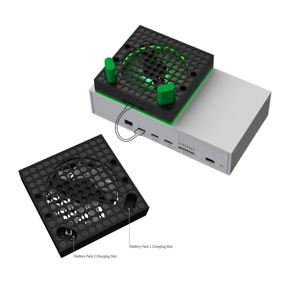 Cooling Fan for Xbox Series S/X With Daul Battey RGB Led Intelligent high-speed temperature control fan For Xbox Series X