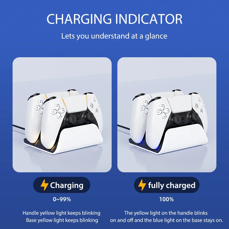 PS5 Controller Charger  Fast Charging Station For PlayStation5 Wireless Game Controllers Charging Stand Accessories
