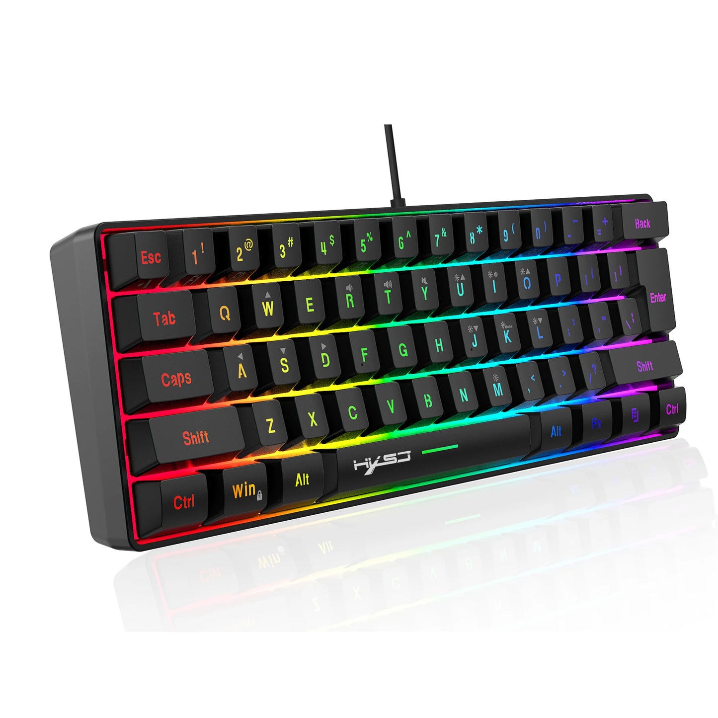 Gaming Keyboard And Mouse Combo,Mini Wired 61 Keyboard RGB Backlit 6400 CPI Mouse, Keyboard And Mouse Gaming For box PC Lapt