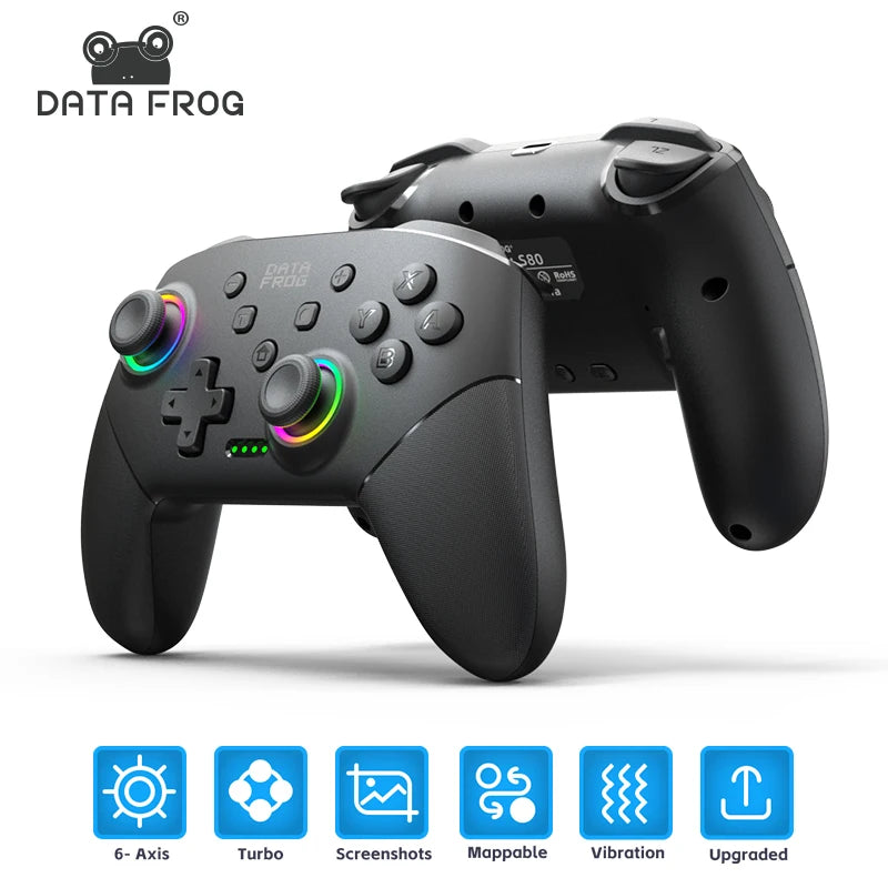 DATA FROG Switch Pro Controllers for Switch/Switch Lite Wireless Remote Gamepad For Joystick Pro Controllers PC For Switch OLED