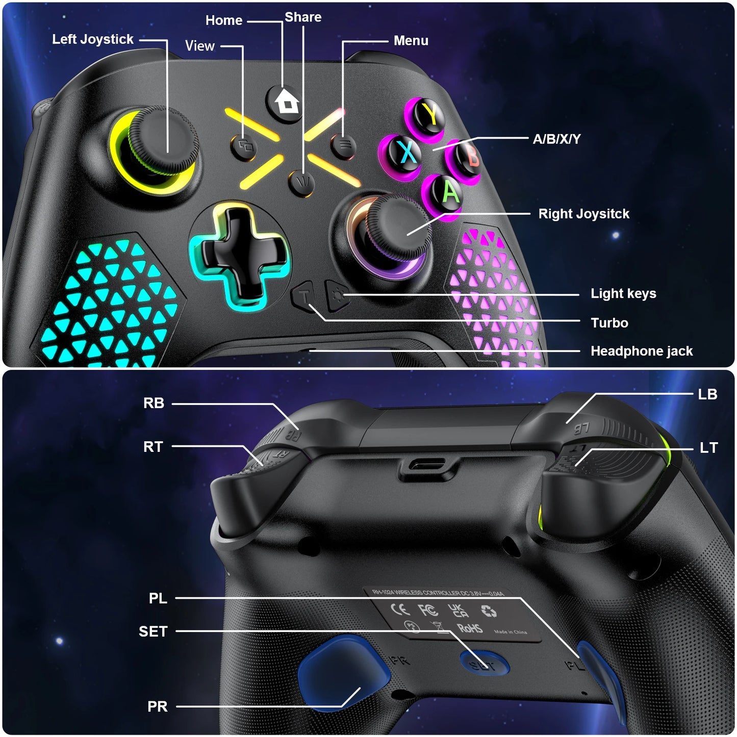 2.4G Wireless Gamepad For Xbox One ,Xbox Seris S ,X Console Window 7 8 10 pc With Dual Vibra/Six Axis Multi Game Controller
