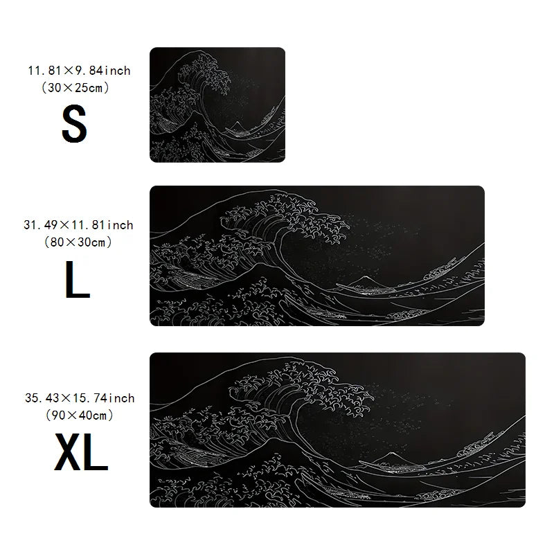 Black Sea Gaming mousepad, 2mm non-slip rubber base, 31.49 x 11.81 inches, extended gaming mousepad, designed for gamers office
