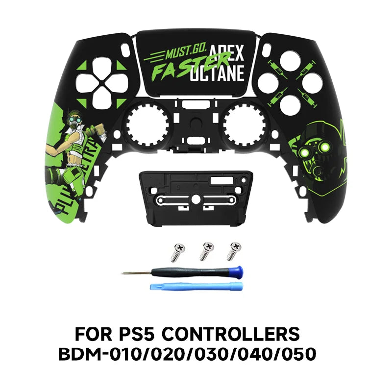Redesigned and replaced front shell touchpad compatible with PS5 controller BDM-010, 020, 030, 040, 050-James、Jinx pattern