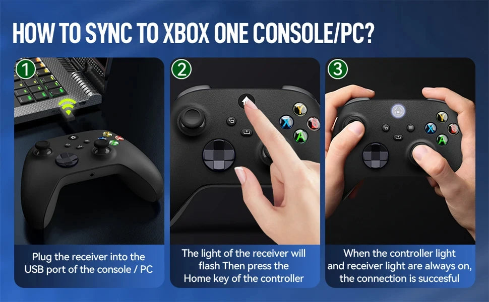 2025 New Wireless Controller Compatible with Xbox One, Xbox Series X/S, Xbox One X/S, PC with 2.4GHz Wireless Adapter Gamepad