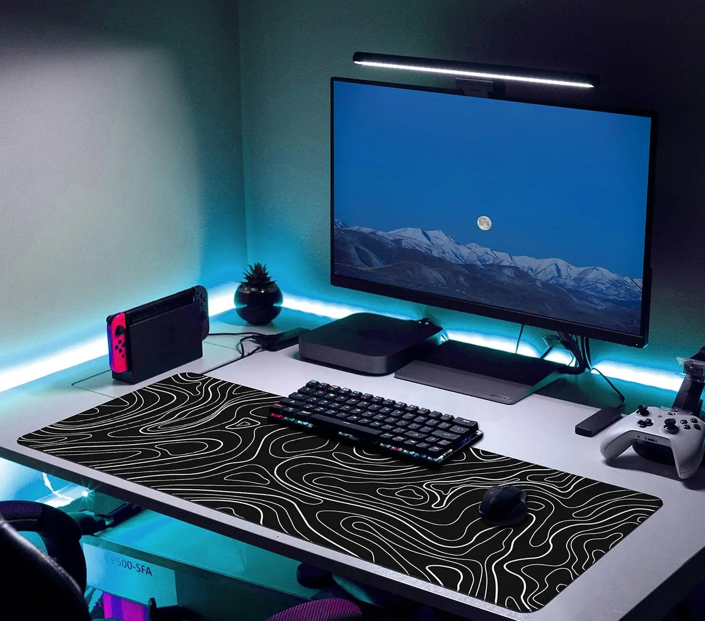 Gaming Mouse Pad Large Keyboard Pad Keyboard and Mouse Pad 31.5 x 11.8in Desk Mat Topographic Mouse Pad  for Office home