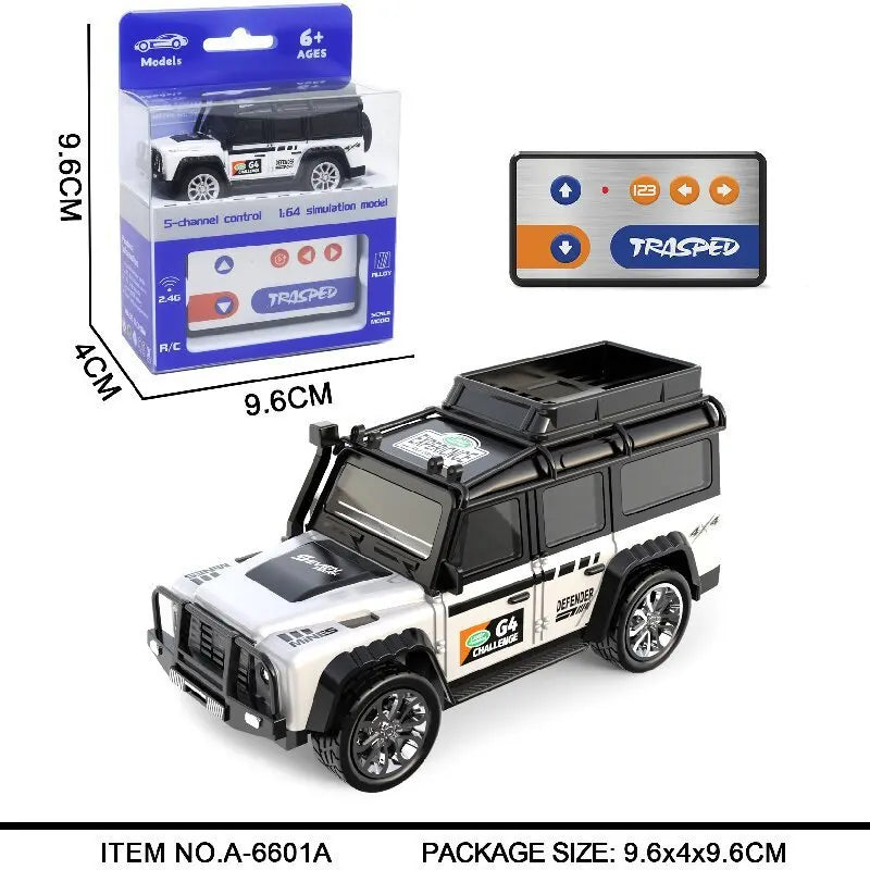 Mini Rc Car Trasped 1:64 Scale Alloy 5-Channel Electric Remote Control Desktop Vehicle With Trailer Premium Small Toy