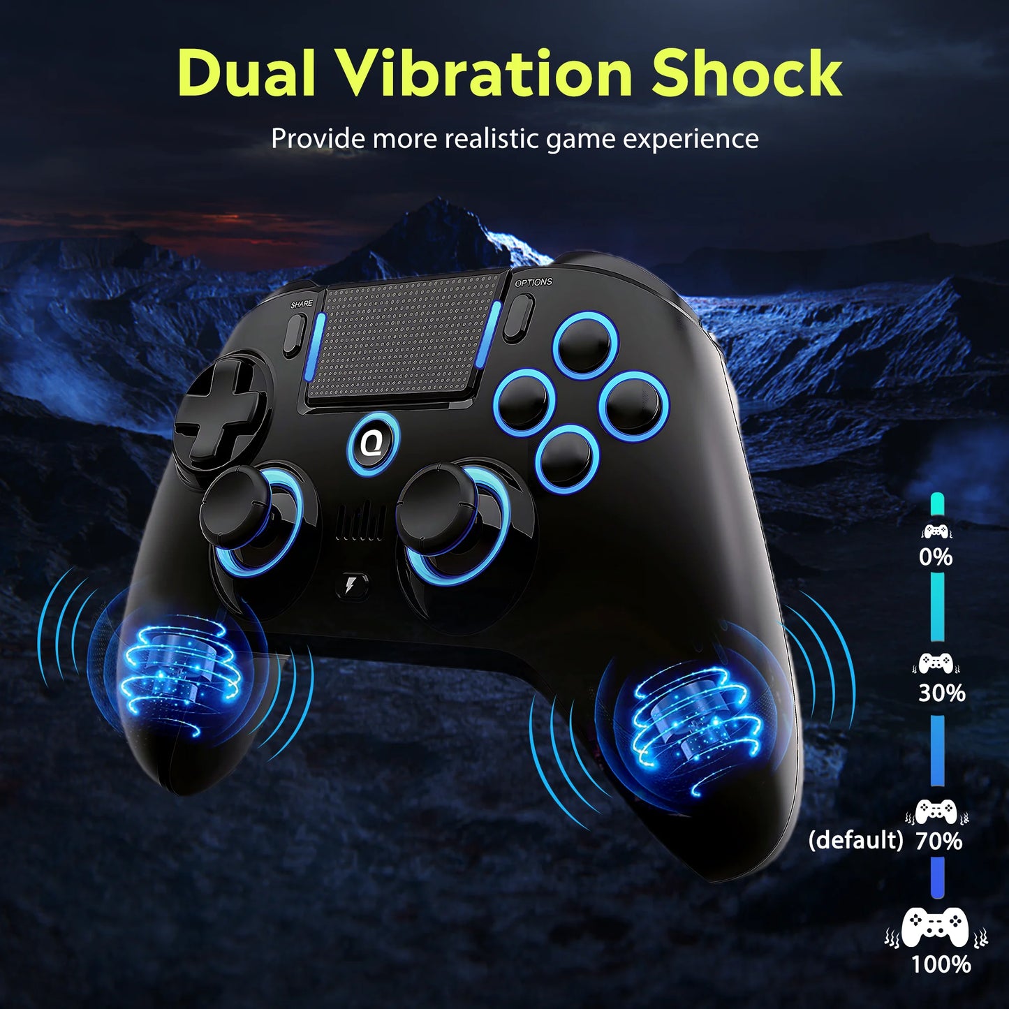 Original QRD Spark N5 Wireless Controller for PS5 PS4 PS3 IOS Android PC Hall 9-color LED lights Vibration effect PS4 Gamepad