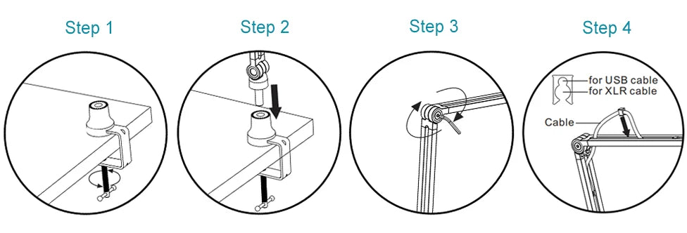 Boom Arm Mic Stand, Aveek Adjustable Desktop Metal Microphone Arm for HyperX QuadCast/Blue Yeti,Rotatable Scissor Microphone Arm