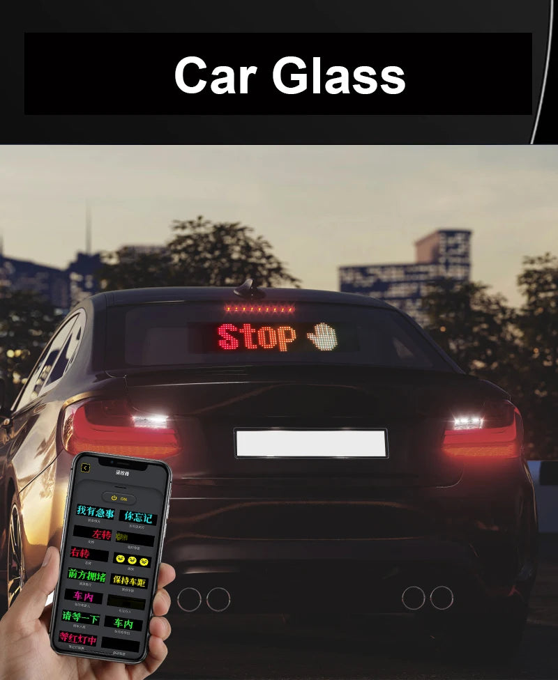 LED AD Display Pixel Devil Eye Message Panel Screen Scrolling Sign Board Ultra thin Soft Flexible Advertising Light Car Display