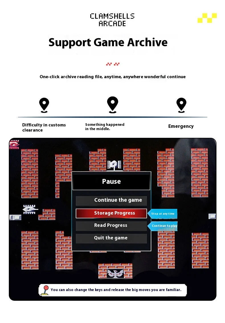 A13 10-inch Arcade Game Console Large Screen Dual Joystick Retro Desktop Gaming Machine for Home Use Handheld Game Player
