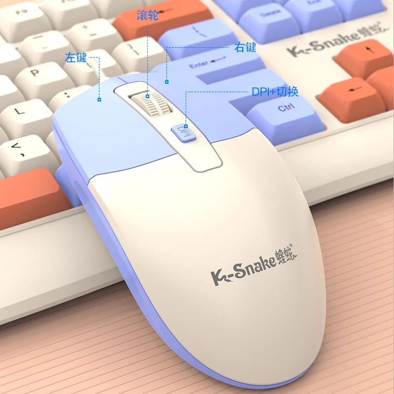 K-snake KM300 Wired Keyboard and Mouse Set USB Ergonomic Desktop Laptop Keyboard and Mouse Home Office