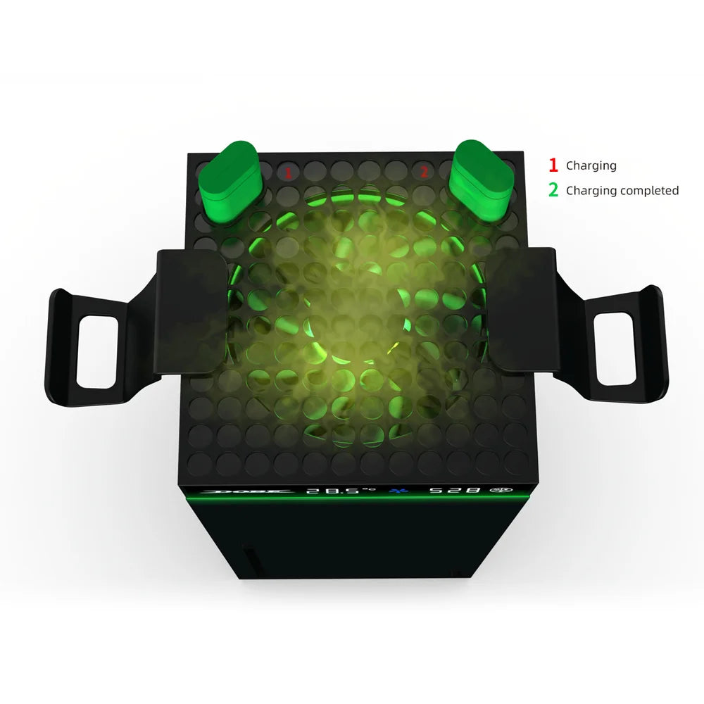 Cooling Fan for Xbox Series S/X With Daul Battey RGB Led Intelligent high-speed temperature control fan For Xbox Series X