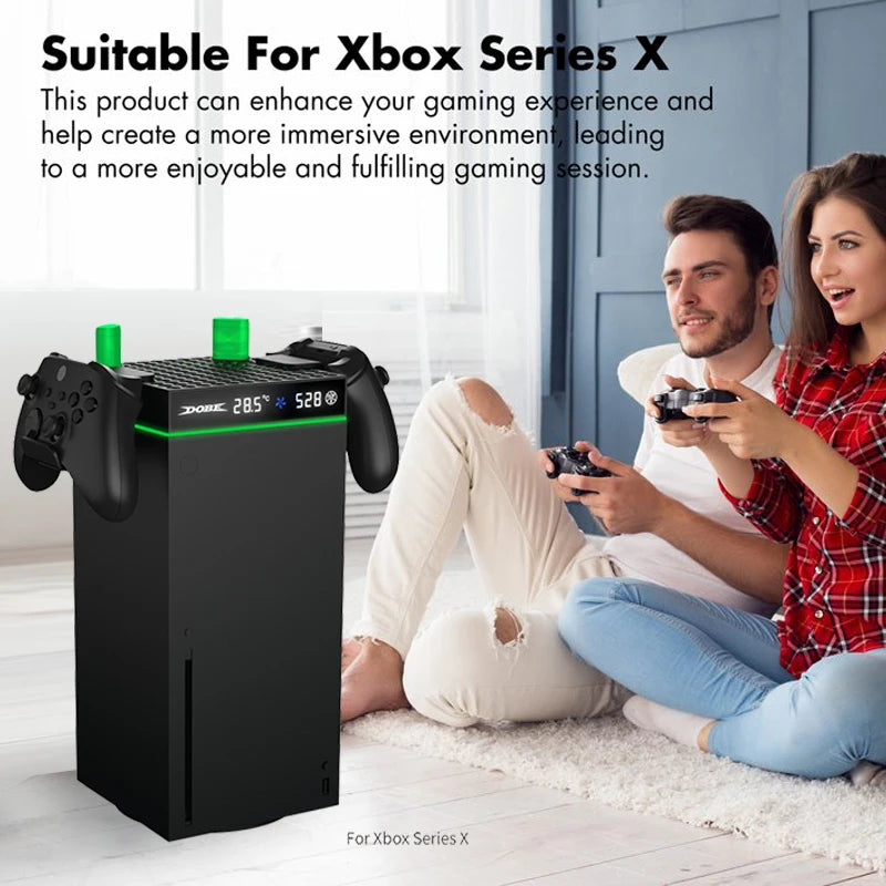 Cooling Fan for Xbox Series S/X With Daul Battey RGB Led Intelligent high-speed temperature control fan For Xbox Series X