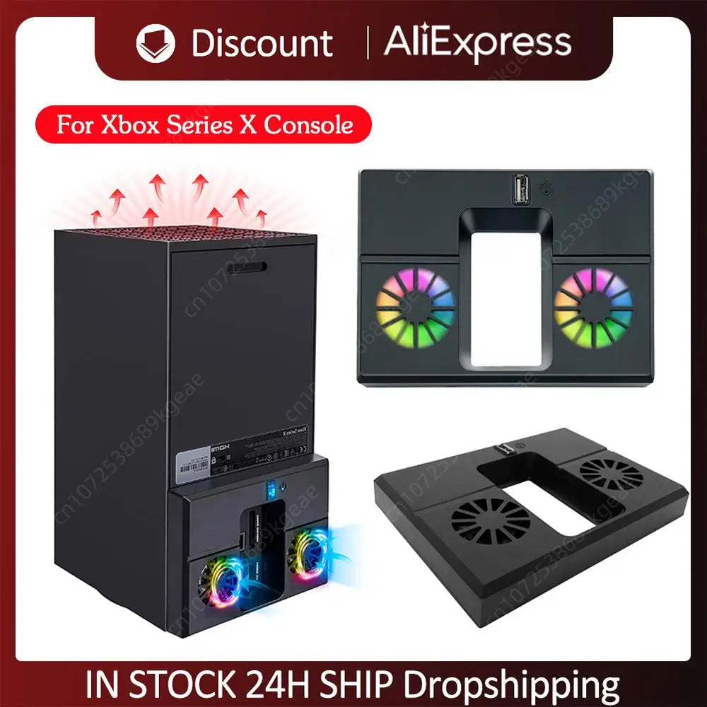 Vertical Stand Host Side Radiator For Xbox Series X Console Cooling Fan Dock Station Slim Usb Game Cooler For Xbox game Console