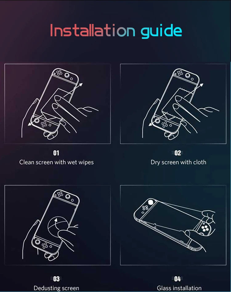 HD Tempered Glass for Nintendo Switch Screen Protector Compatible Nintendo Switch Clear Transparent 9H Protective Film