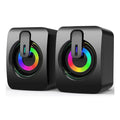 Computer Speakers PC Sound Box HIFI Stereo Microphone USB Wired Caixa De Som with LED Light For Desktop Computer & PC Laptops