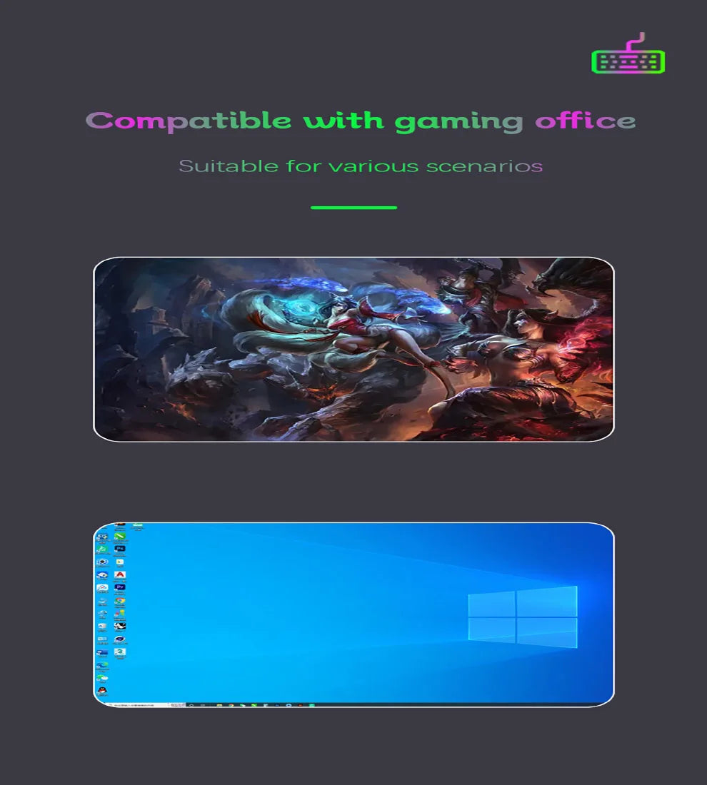 Mechanical Wired Gaming Keyboard and Wrist Rest Rainbow LED Backlit,Ergonomic Full Size Quiet Silent USB Keyboard for Computer