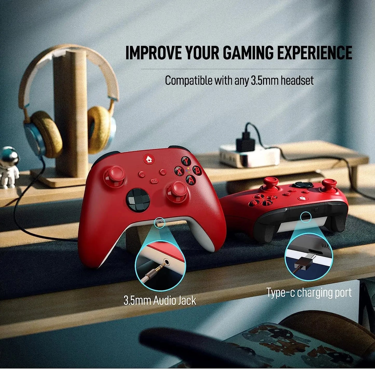 2025 New Wireless Controller Compatible with Xbox One, Xbox Series X/S, Xbox One X/S, PC with 2.4GHz Wireless Adapter Gamepad