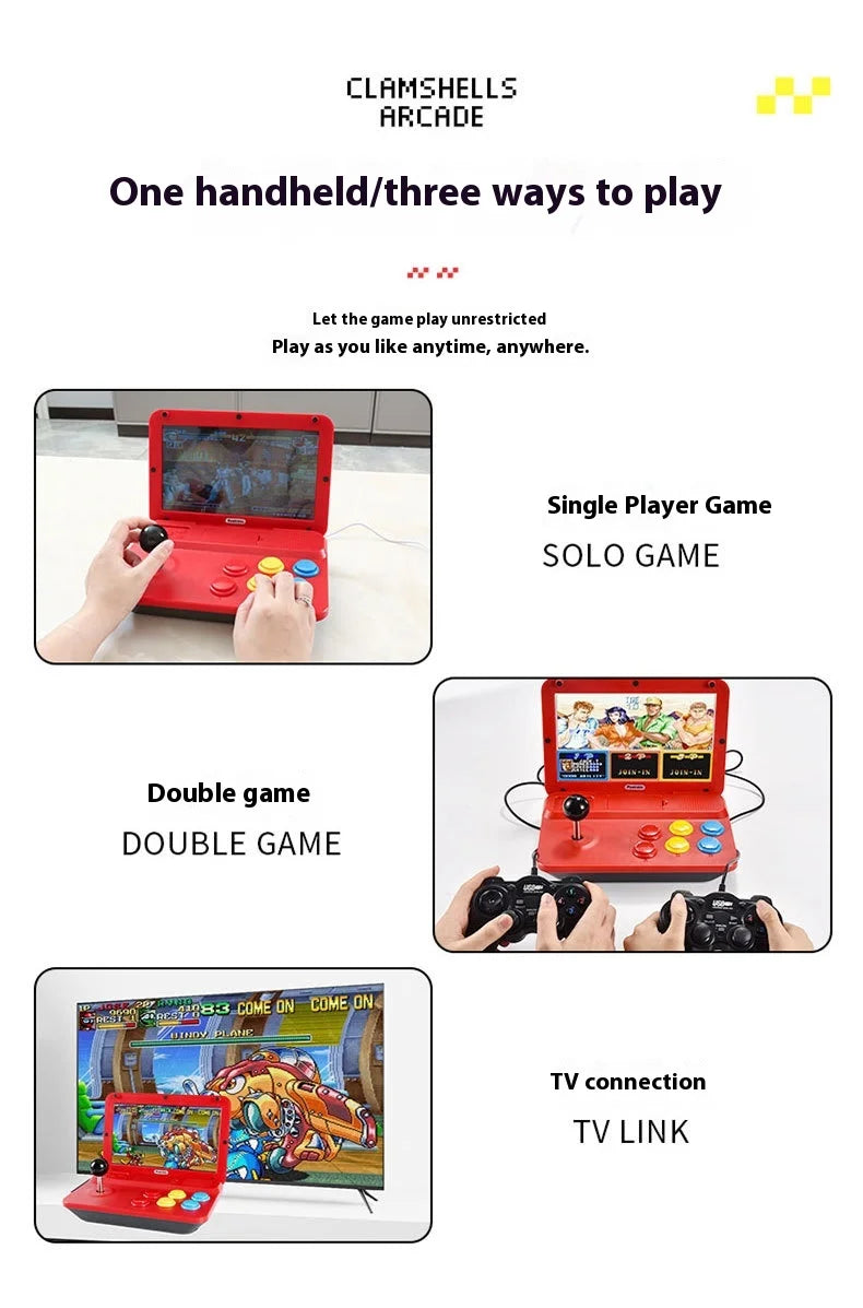 A13 10-inch Arcade Game Console Large Screen Dual Joystick Retro Desktop Gaming Machine for Home Use Handheld Game Player