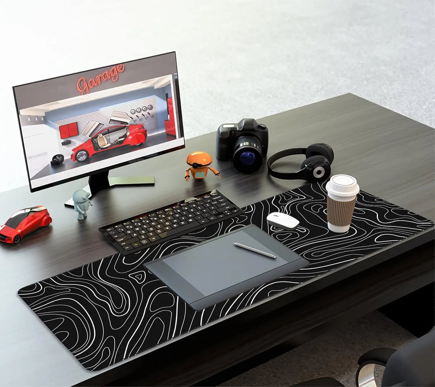 Gaming Mouse Pad Large Keyboard Pad Keyboard and Mouse Pad 31.5 x 11.8in Desk Mat Topographic Mouse Pad  for Office home
