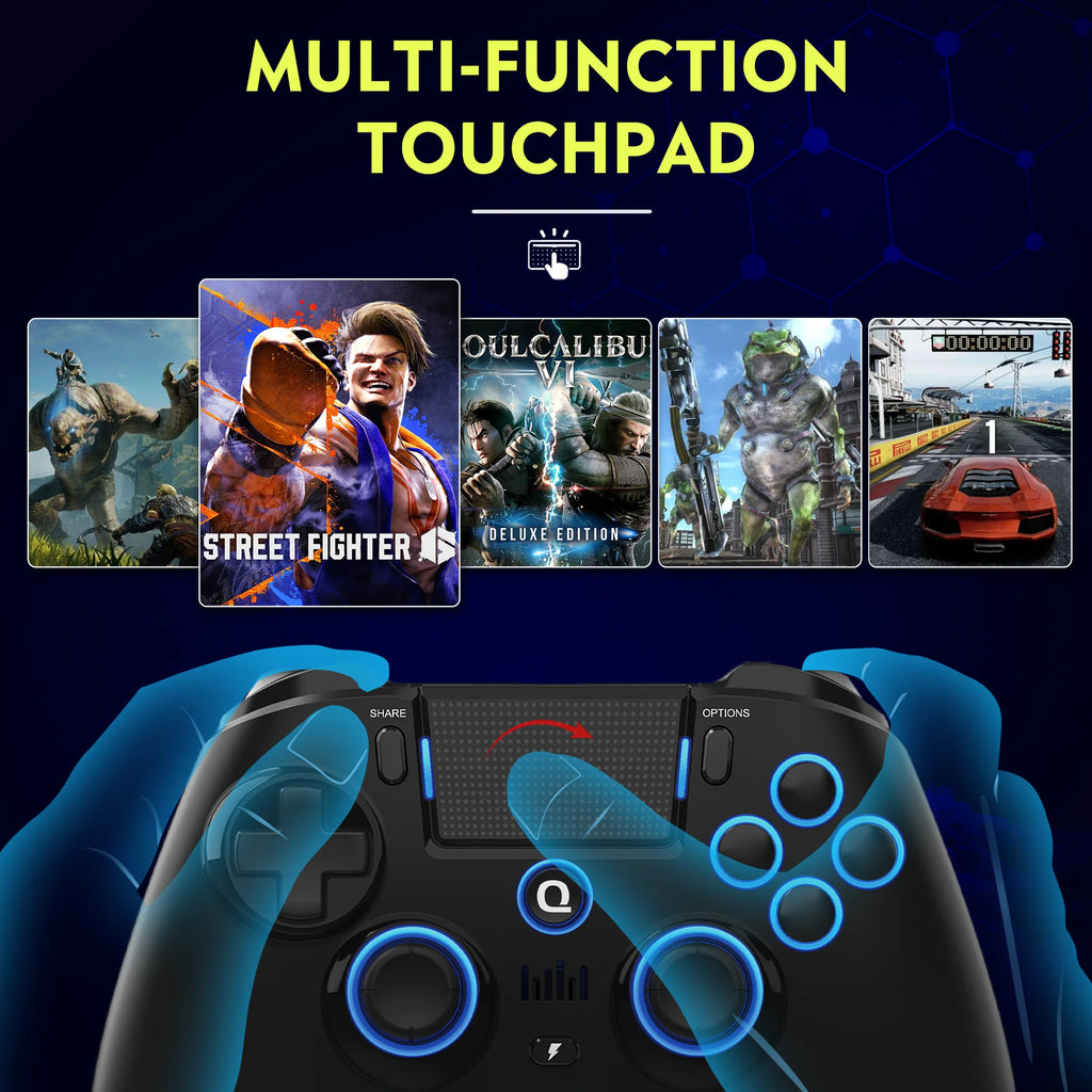 Original QRD Spark N5 Wireless Controller for PS5 PS4 PS3 IOS Android PC Hall 9-color LED lights Vibration effect PS4 Gamepad