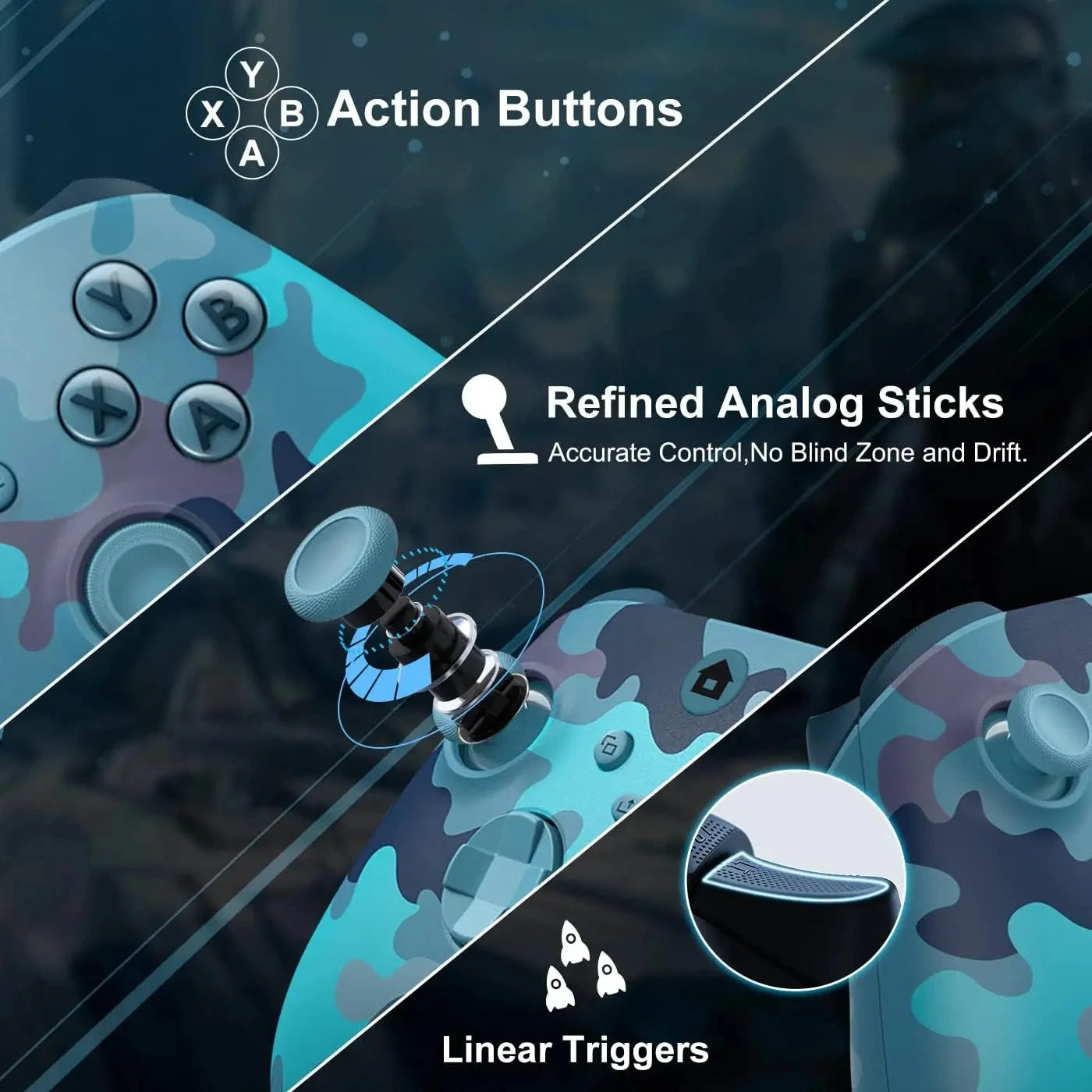 2025 New Wireless Controller Compatible with Xbox One, Xbox Series X/S, Xbox One X/S, PC with 2.4GHz Wireless Adapter Gamepad