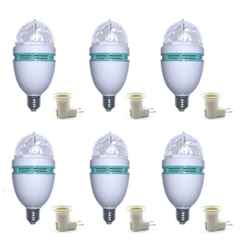 Birthday Party E27 Colorful Auto Rotating RGB LED Stage Light Effect Disco Lamp Crystal Magic Ball Club Bulb DJ AC 85-265V