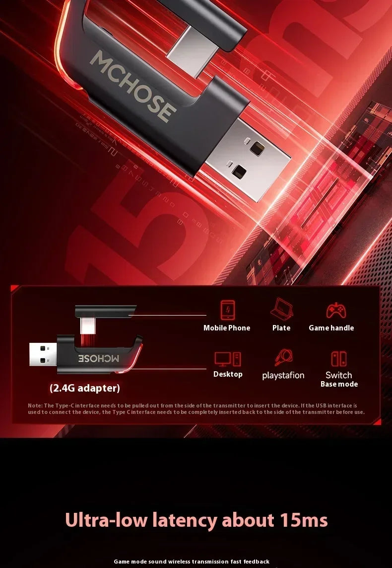 MCHOSE S9 Pro E-sport Gaming Headphone 3-mode Wireless Aluminum Alloy AI Noise Reduction Gaming Headset Gaming Accessory Custom