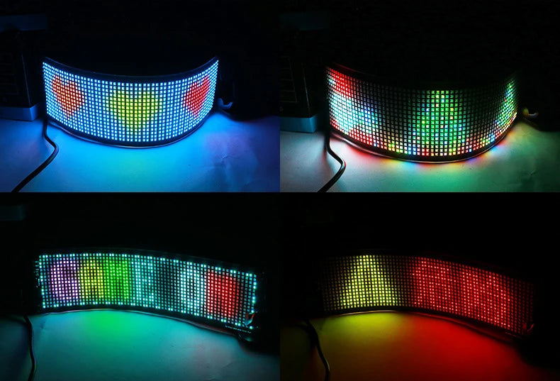 LED AD Display Pixel Devil Eye Message Panel Screen Scrolling Sign Board Ultra thin Soft Flexible Advertising Light Car Display