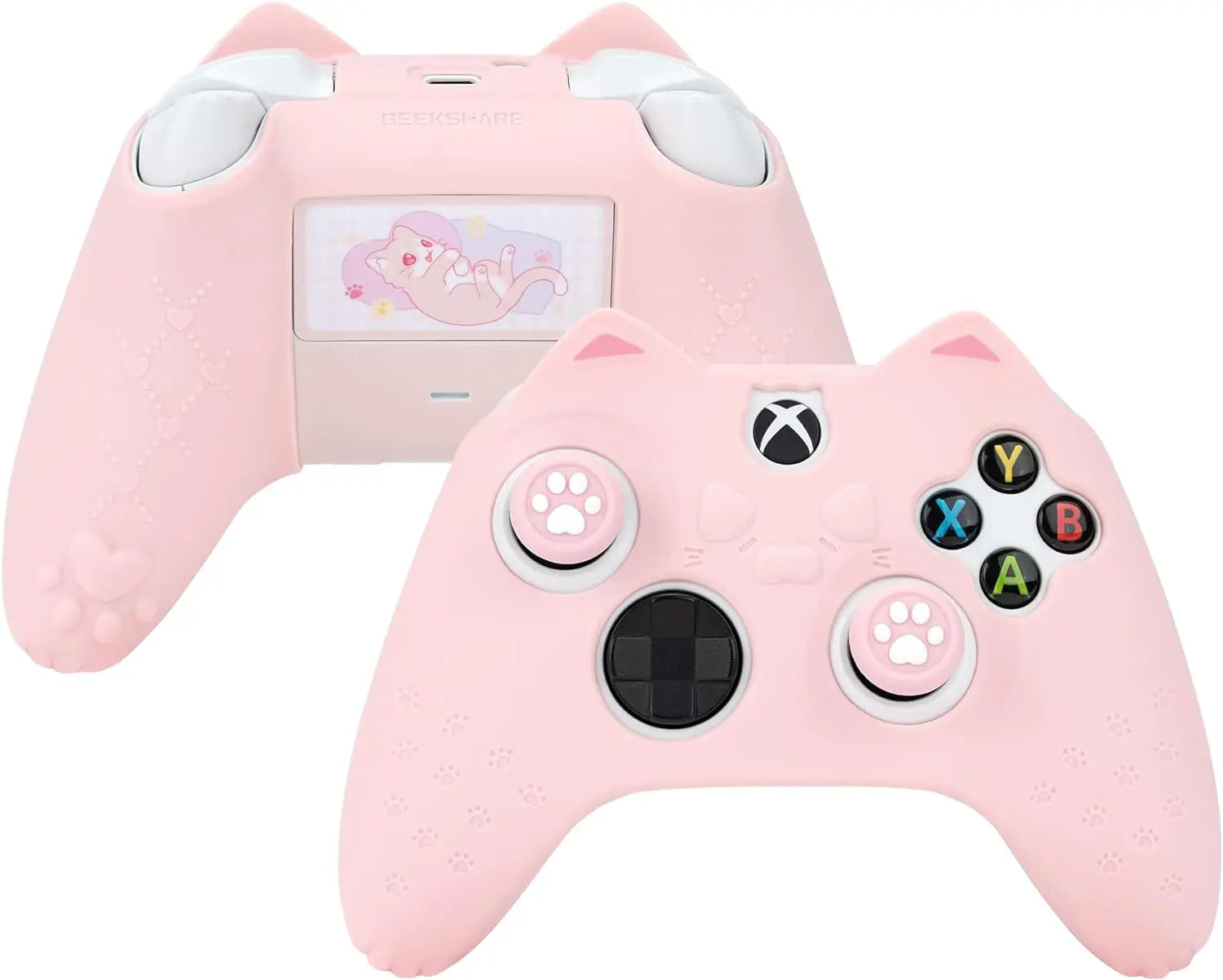 GeekShare Protective Case for Xbox Series X Controller Soft Silicone Cover Skin,Controller Skin+Customized Sticker+2*Thumb Grips