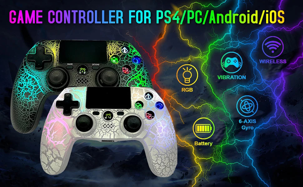 Controller For PS4 Command PS4 Pro Control For PS4 Slim/PS3 /Iphone/Ipad/iOS/Android/Pc Dual Vibration Wireless Joystick