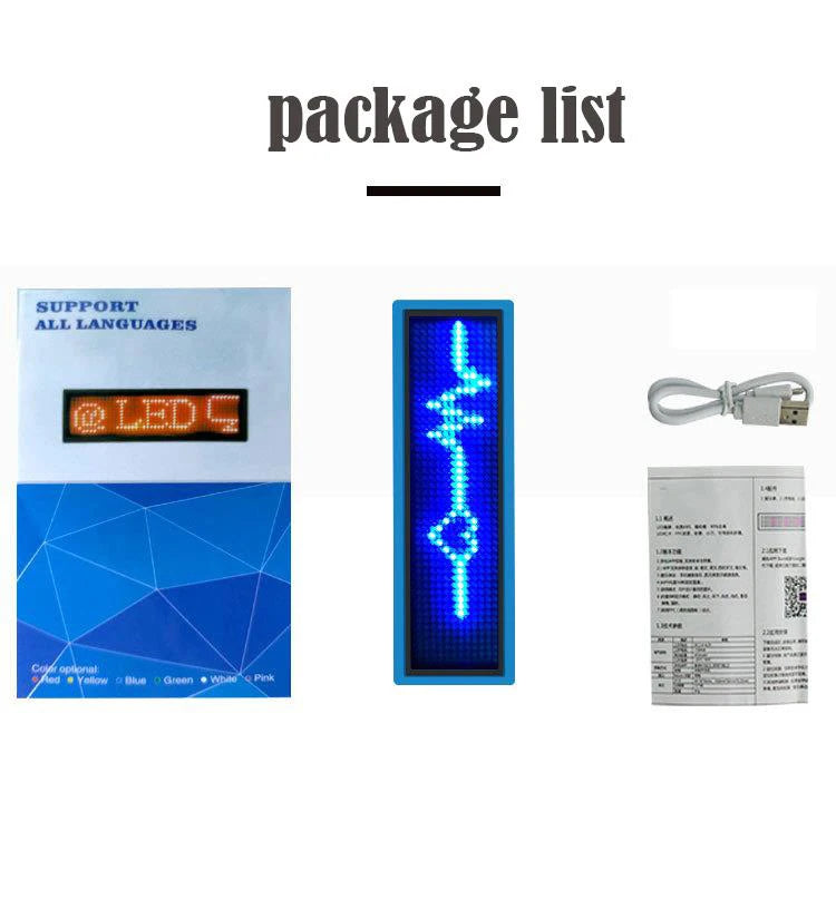 LED Name Badge Multi-color LED Display DIY Programmable Scrolling Message Light Board Mobile Control Text Message Light Board