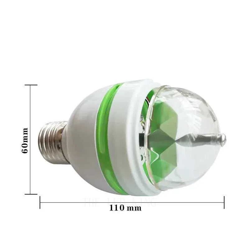 Birthday Party E27 Colorful Auto Rotating RGB LED Stage Light Effect Disco Lamp Crystal Magic Ball Club Bulb DJ AC 85-265V