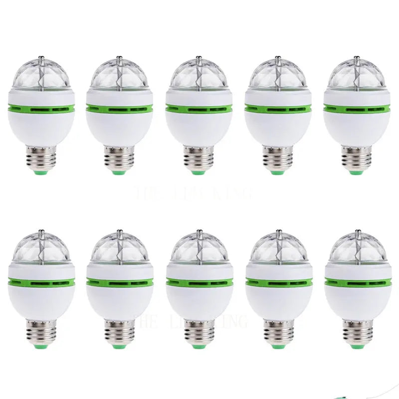 Birthday Party E27 Colorful Auto Rotating RGB LED Stage Light Effect Disco Lamp Crystal Magic Ball Club Bulb DJ AC 85-265V