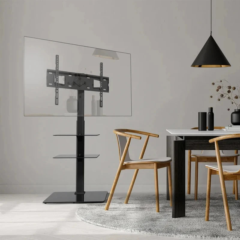 Rolling TV Stand, Mobile TV Cart on Wheels for 32-65 Inch Flat Screen TVs Swivel Height Adjustable Floor TV Stand VESA 600x400mm