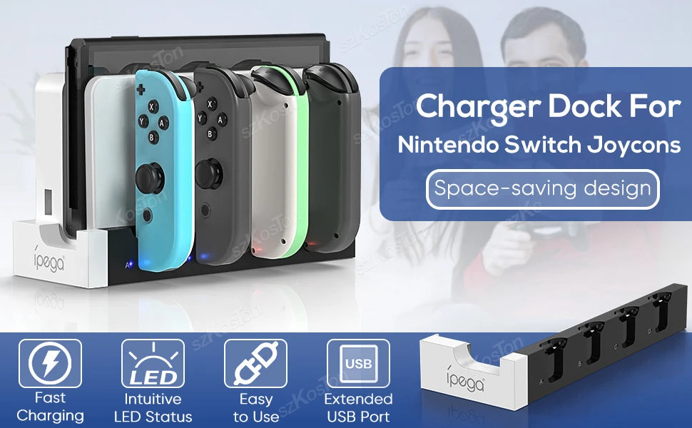 Controller Charger Dock Compatible with Nintendo Switch OLED Joycons Charging Stand Station for Nintendo Switch Accessories