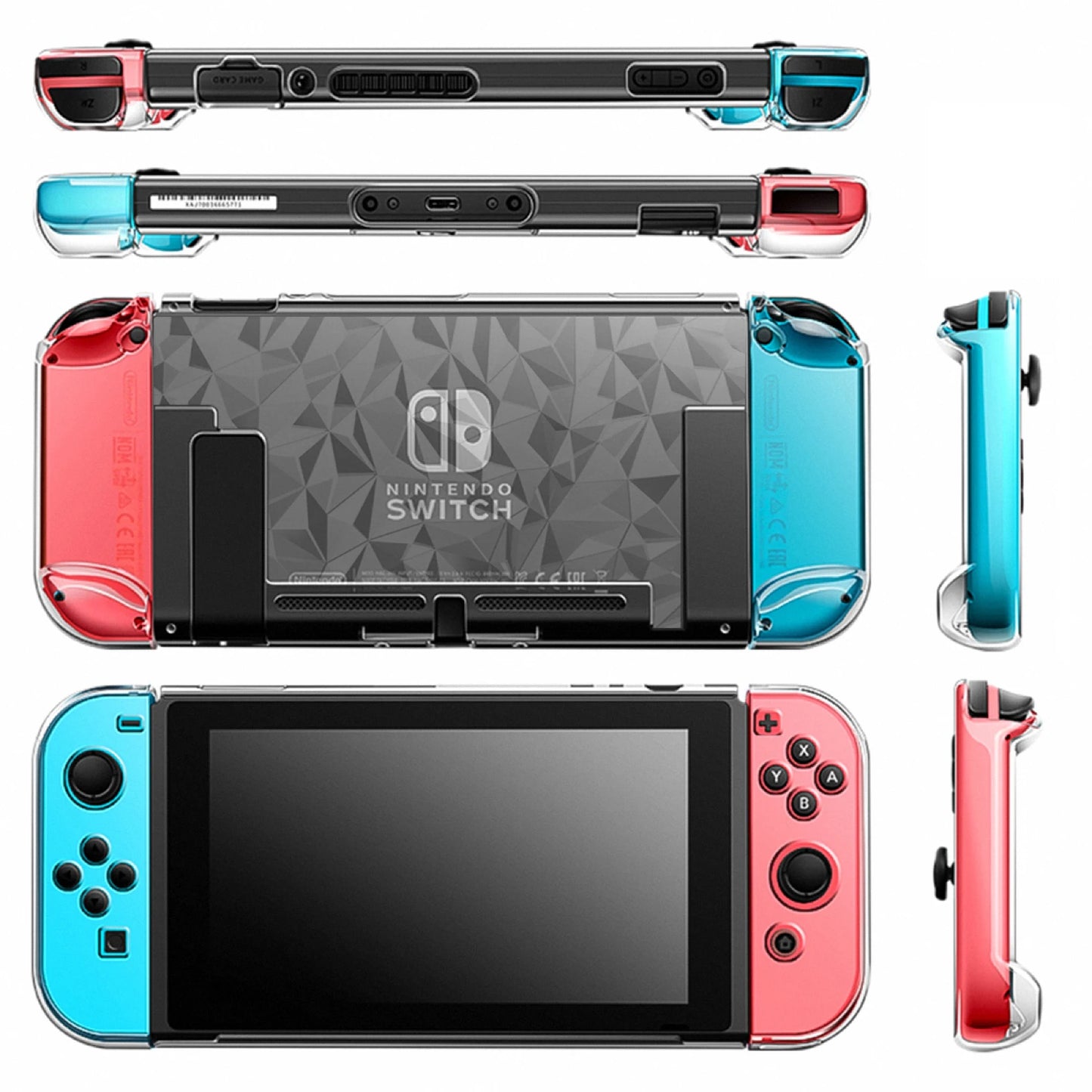 Case Compatible with Nintendo Switch Dockable Clear Protective Case Cover for Nintendo Switch and Joy-Con Controller