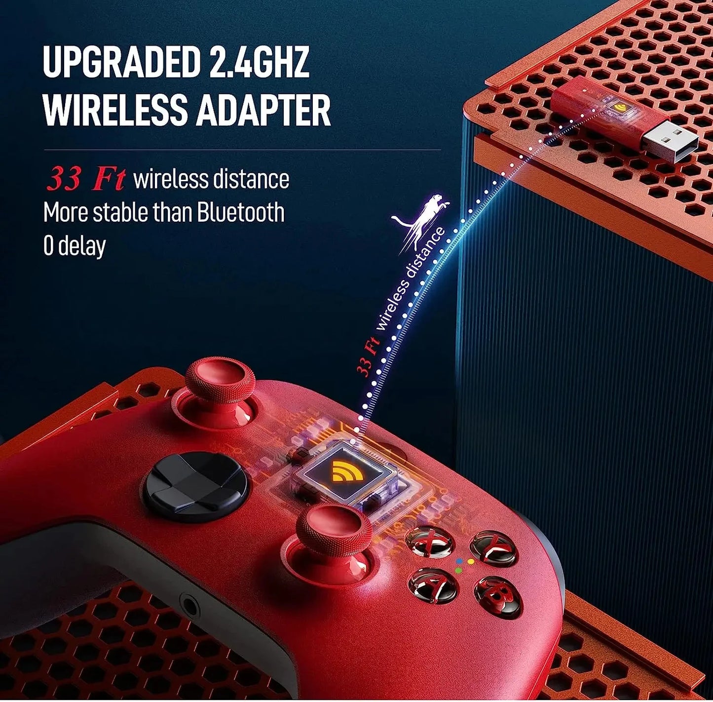 2025 New Wireless Controller Compatible with Xbox One, Xbox Series X/S, Xbox One X/S, PC with 2.4GHz Wireless Adapter Gamepad