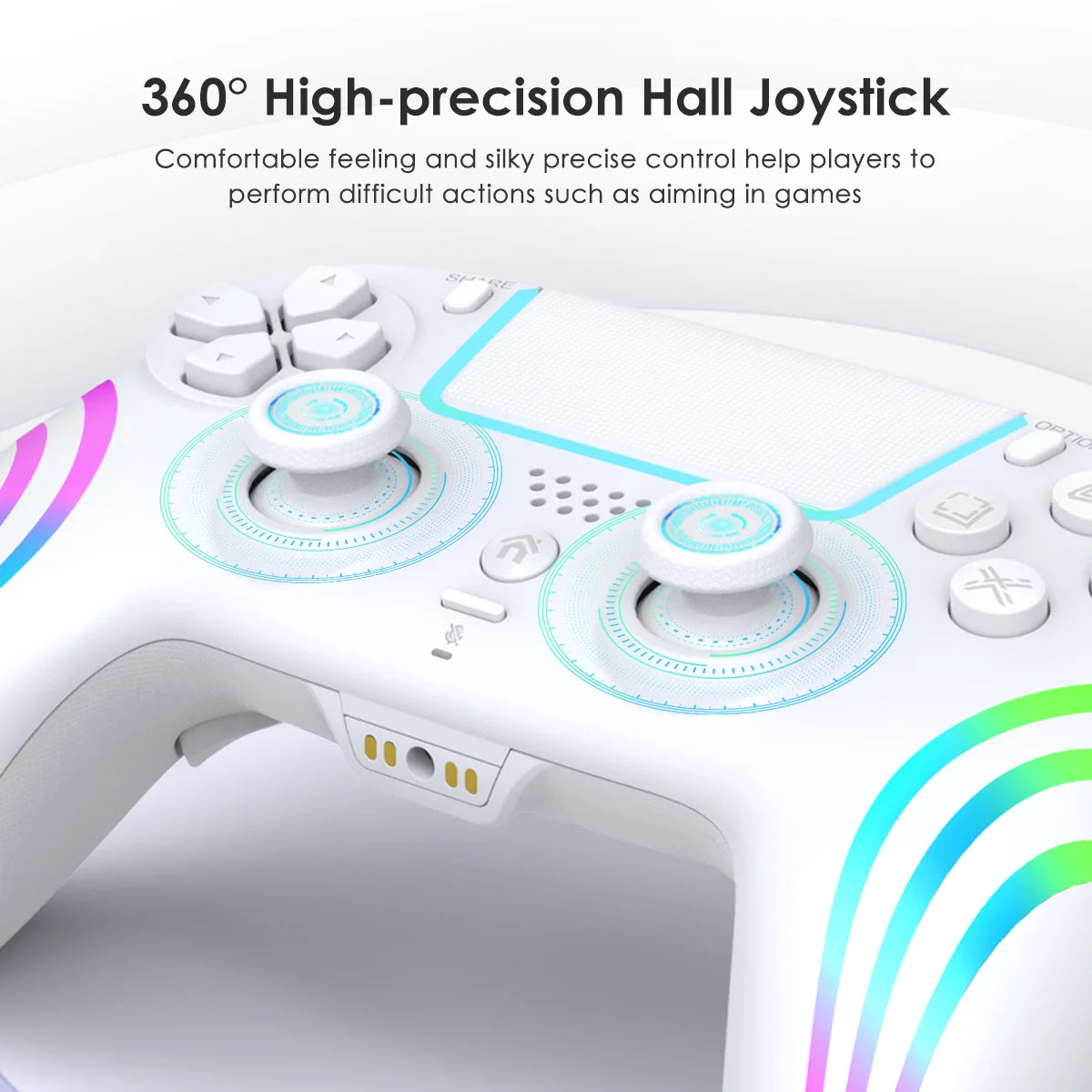 Playstation 5 Controller For Ps5/Ps5 Pro/Ps5 Slim With Hall Joystick Dual Vibration Wireless Bluetooth Gamepad Turbo Programming