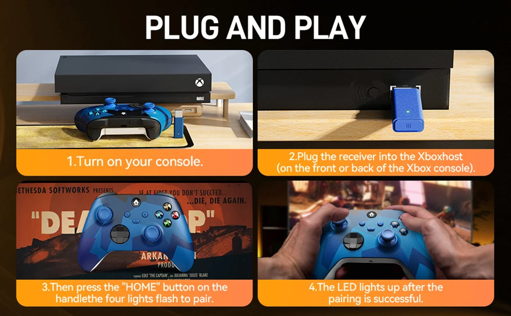 2.4G Wireless Game Controller For Xbox one Series X/S Console Joysticks With 2.4G Adapter Receiver For Windows PC Gamepad