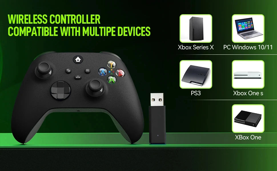 2025 New Wireless Controller Compatible with Xbox One, Xbox Series X/S, Xbox One X/S, PC with 2.4GHz Wireless Adapter Gamepad