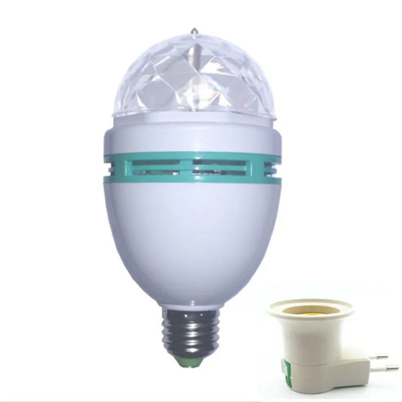 Birthday Party E27 Colorful Auto Rotating RGB LED Stage Light Effect Disco Lamp Crystal Magic Ball Club Bulb DJ AC 85-265V