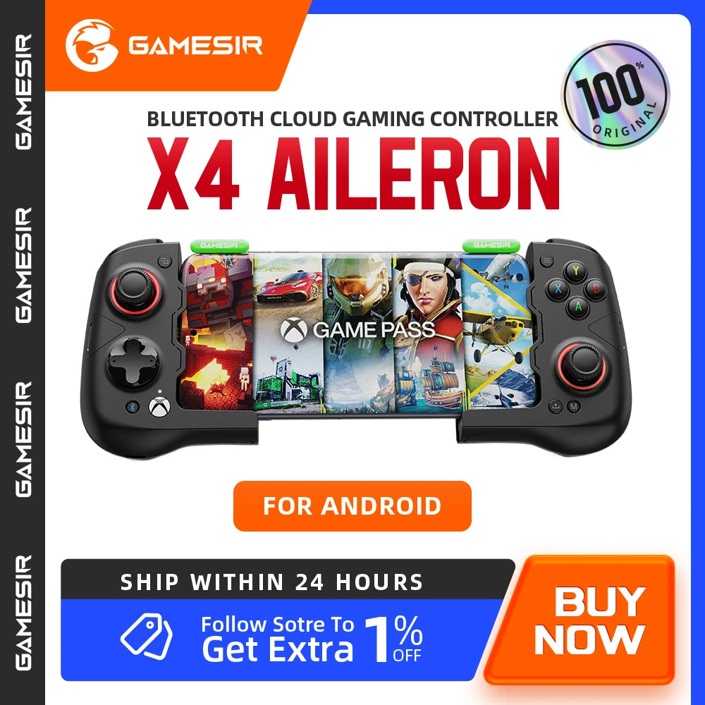 Gamesir X4 Aileron X4A XBOX Controller Wireless Mobile Gaming Controller for Android PC Bluetooth Hall Effect Joysticks Portable