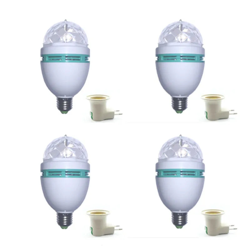 Birthday Party E27 Colorful Auto Rotating RGB LED Stage Light Effect Disco Lamp Crystal Magic Ball Club Bulb DJ AC 85-265V