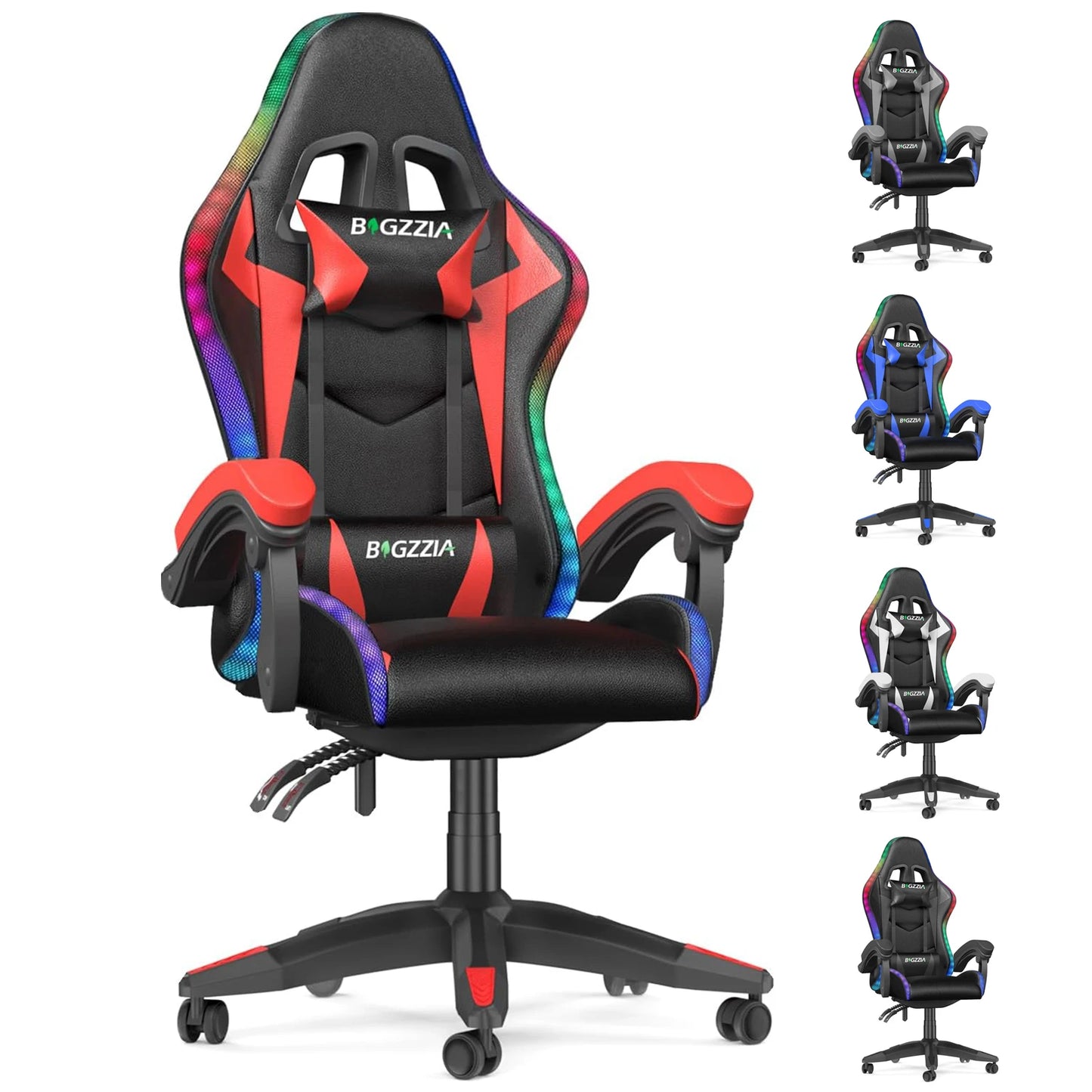 Gaming Chair with LED Gaming Chair Gamer Chairs RGB Light Lighting Computer Chair Height Adjustable Ergonomic Office Chair