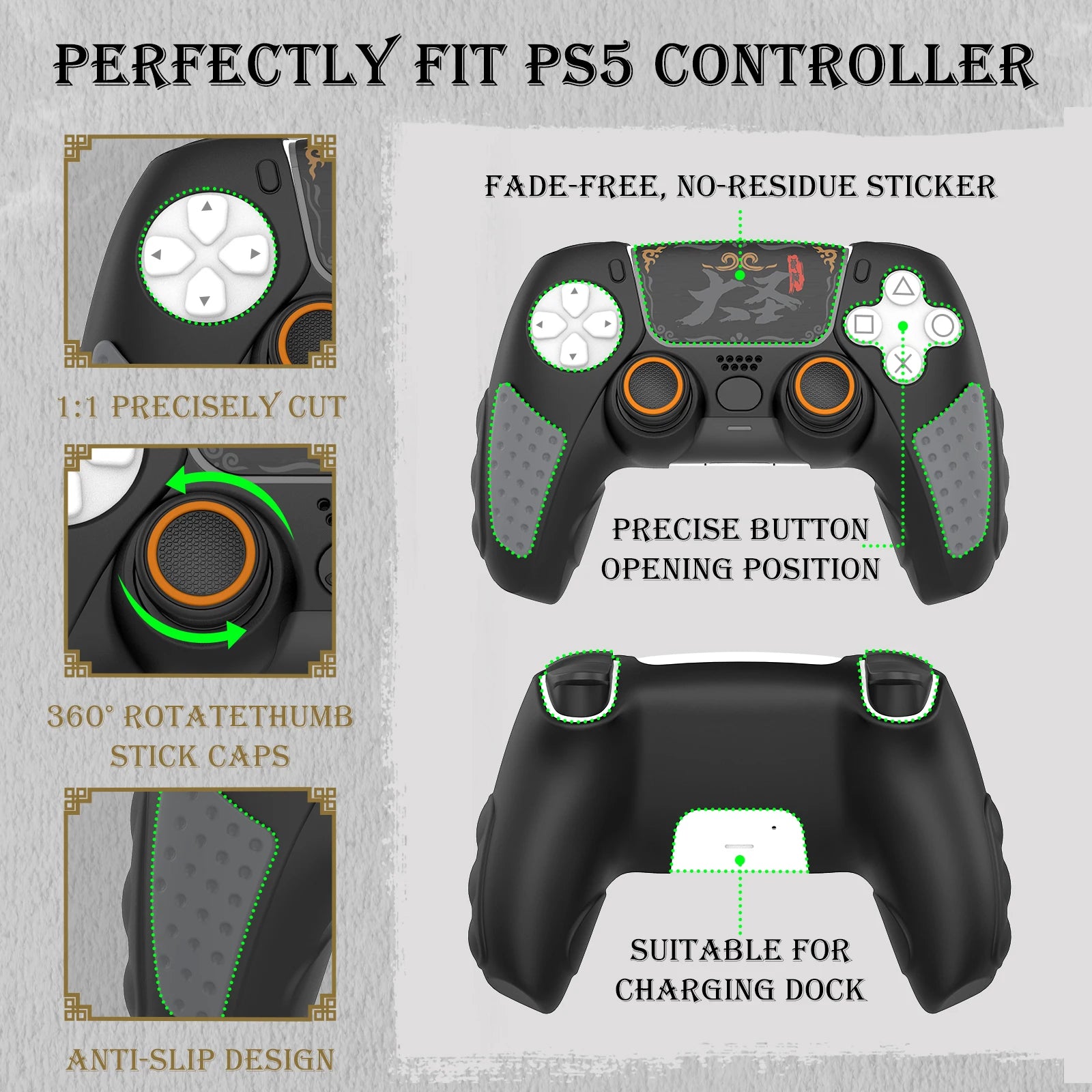 IINE SILICONE PROTECTIVE CASE SET for PS5 CONTROLLER