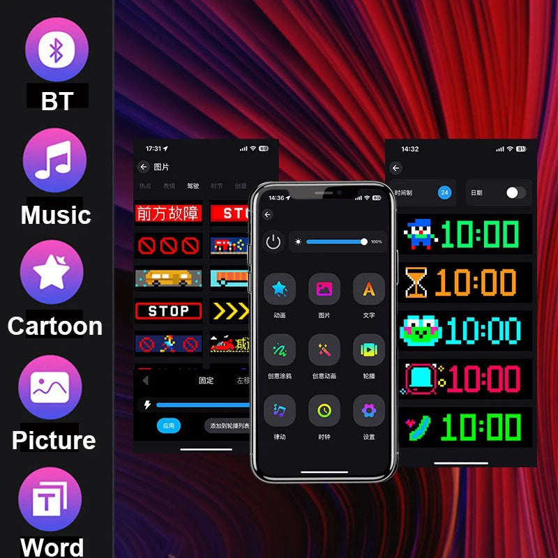 LED AD Display Pixel Devil Eye Message Panel Screen Scrolling Sign Board Ultra thin Soft Flexible Advertising Light Car Display