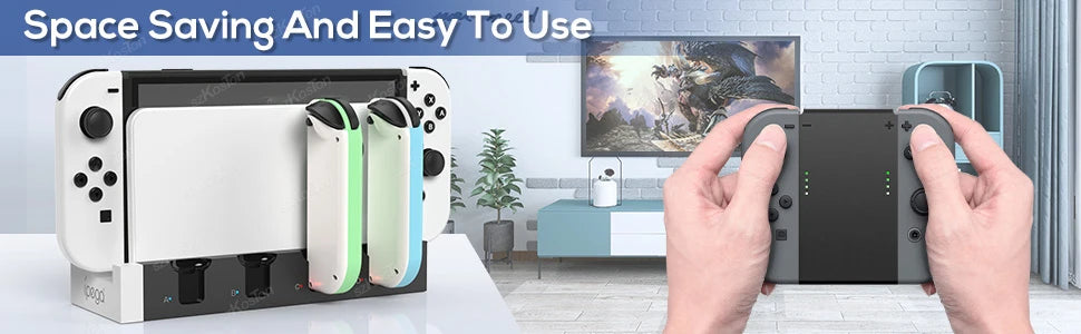 Controller Charger Dock Compatible with Nintendo Switch OLED Joycons Charging Stand Station for Nintendo Switch Accessories